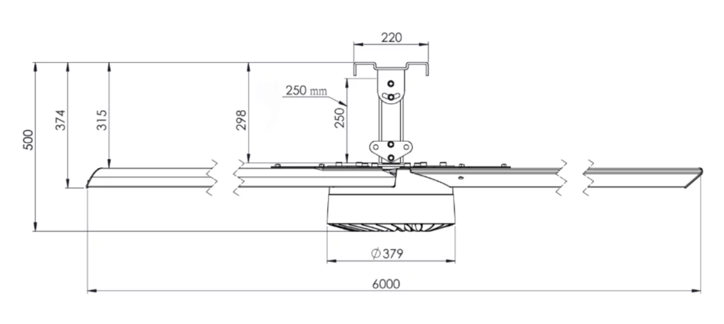 imensions and Size: JD6 HVLS Fan